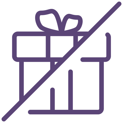 Gift, no, not allowed, offer, present, sign, surprise icon